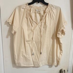 Cupio Cream Ruffle Sleeve Blouse